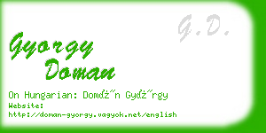 gyorgy doman business card